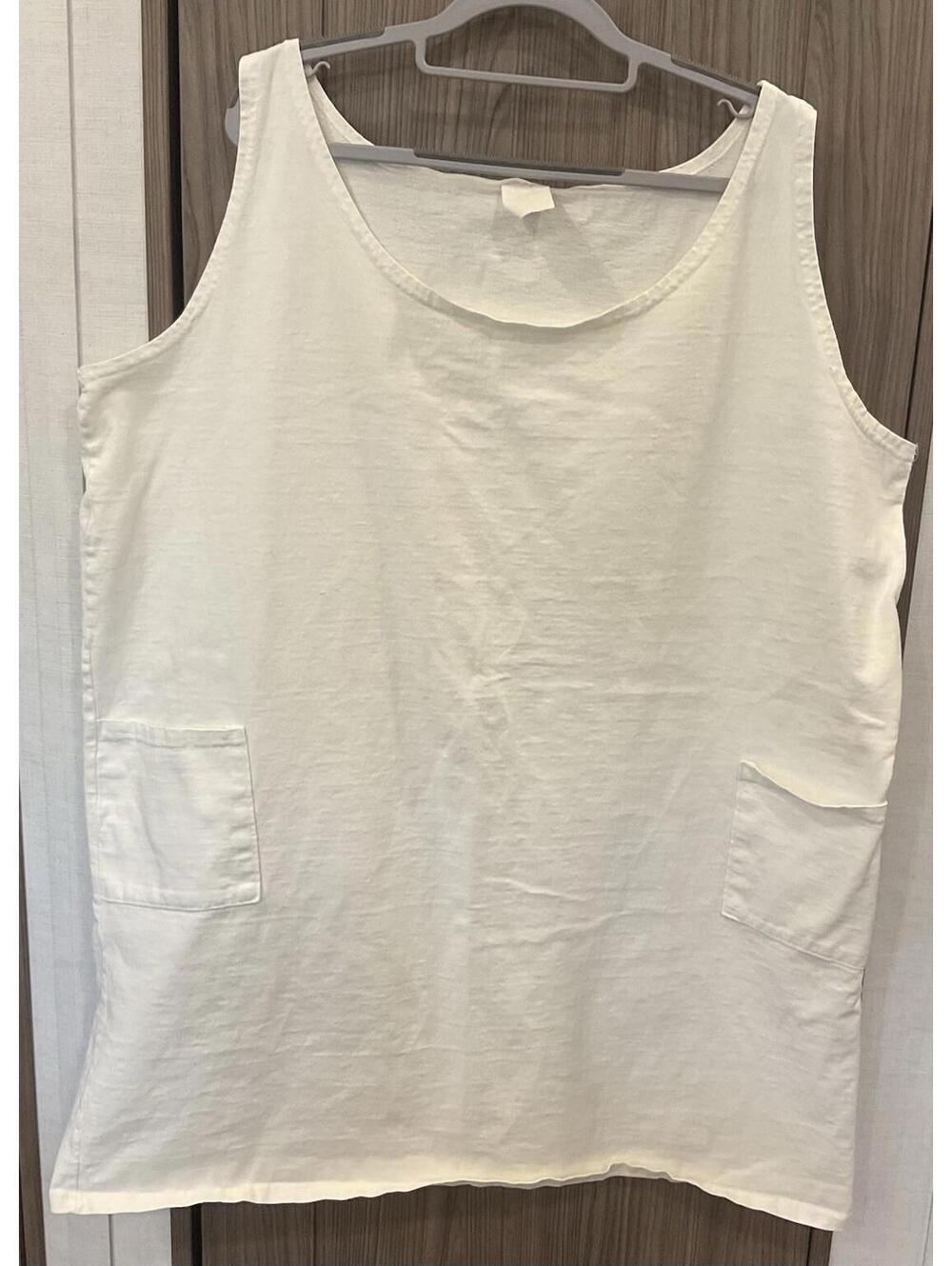 California Sportswear Womens Sleeveless Ivory Dress W/ Pockets One Size Fits All